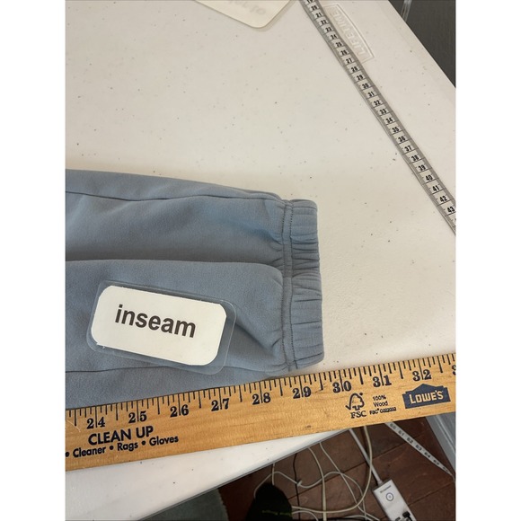 Women's POPFLEX Cloud Sweatpants size M Thick Terry Gym Jogger Soft blue gray - Picture 8 of 9